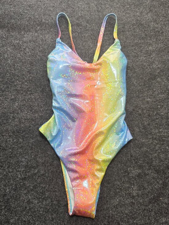 VENUS Other - VENUS NWT Size 12 Iridescent Rainbow One‑Piece Swimsuit Shiny Metallic Holograph